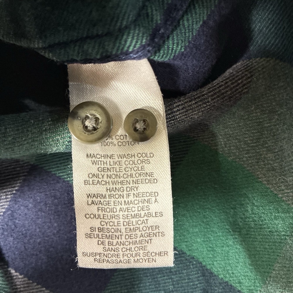 UNTUCKit Flannel Shirt Large Green Plaid Capannelle Cotton Button Down - Picture 7 of 8